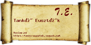 Tankó Euszták névjegykártya